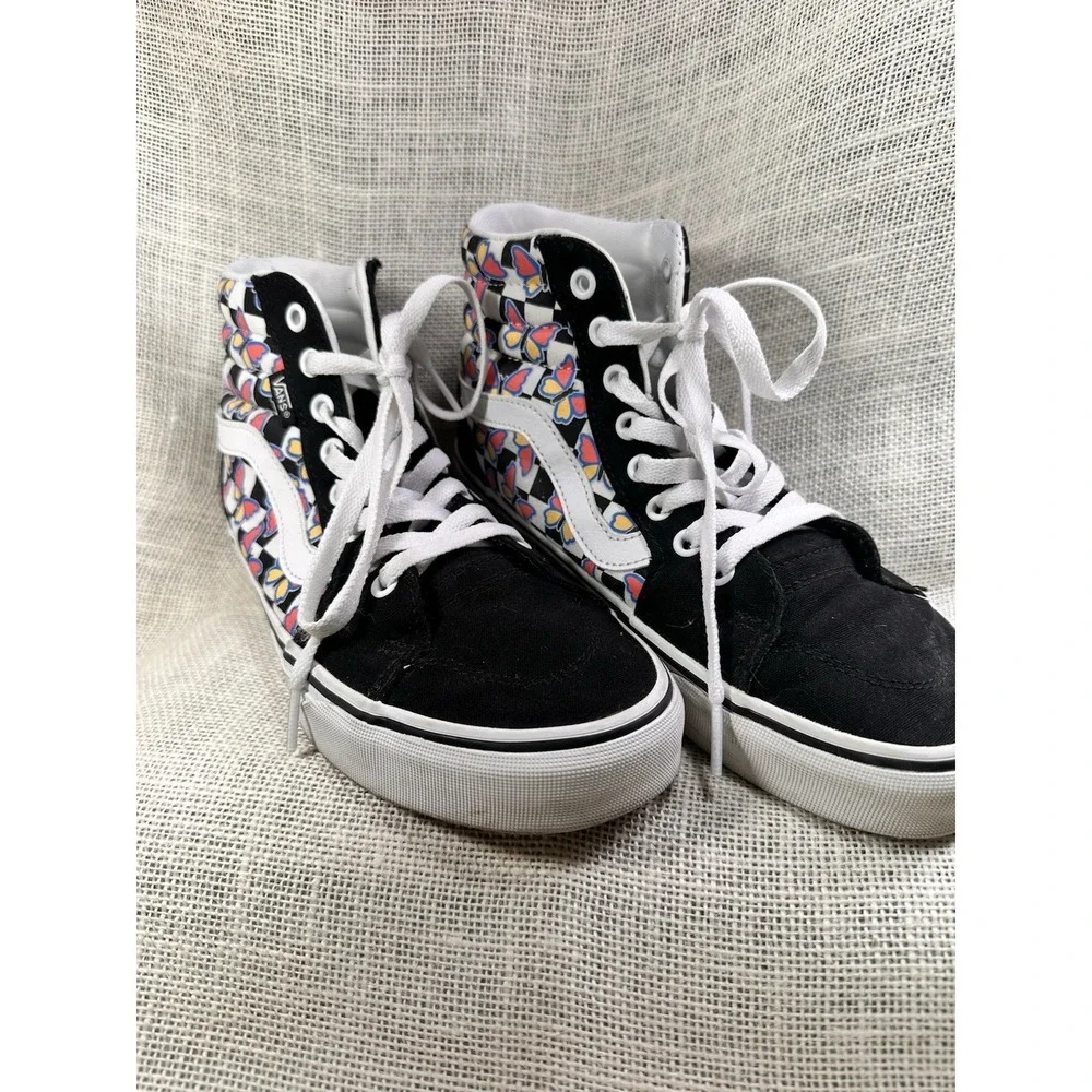 Vans Filmore Hi Butterfly Checkerboard Shoes 8.5 Womens Black Sneakers 721356 - Picture 7 of 9